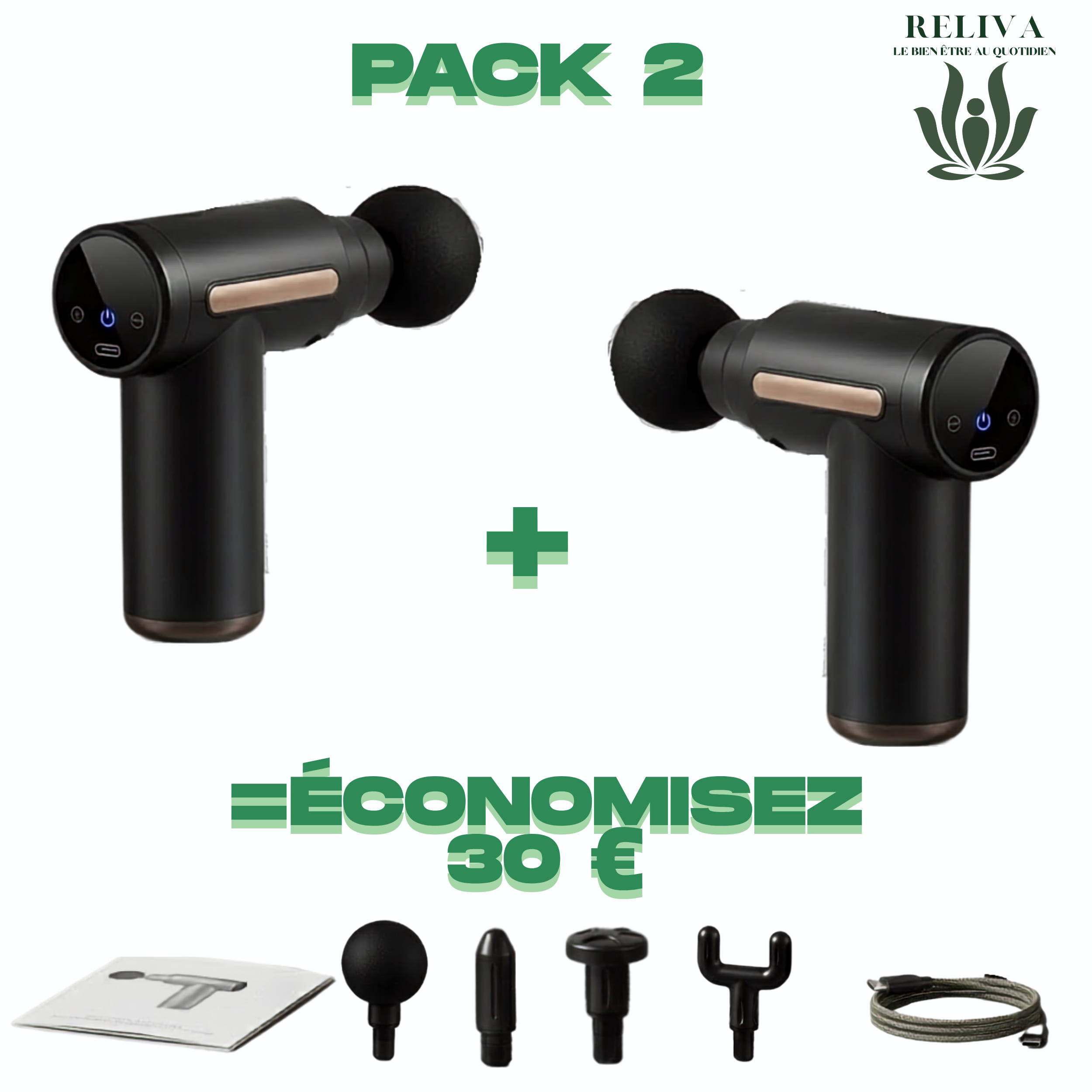 Reliva™ Appareil de Massage à Percussion Senior — Dos, Nuque, Cervicales, Jambes, Bras & Confort Articulaire (Arthrose)