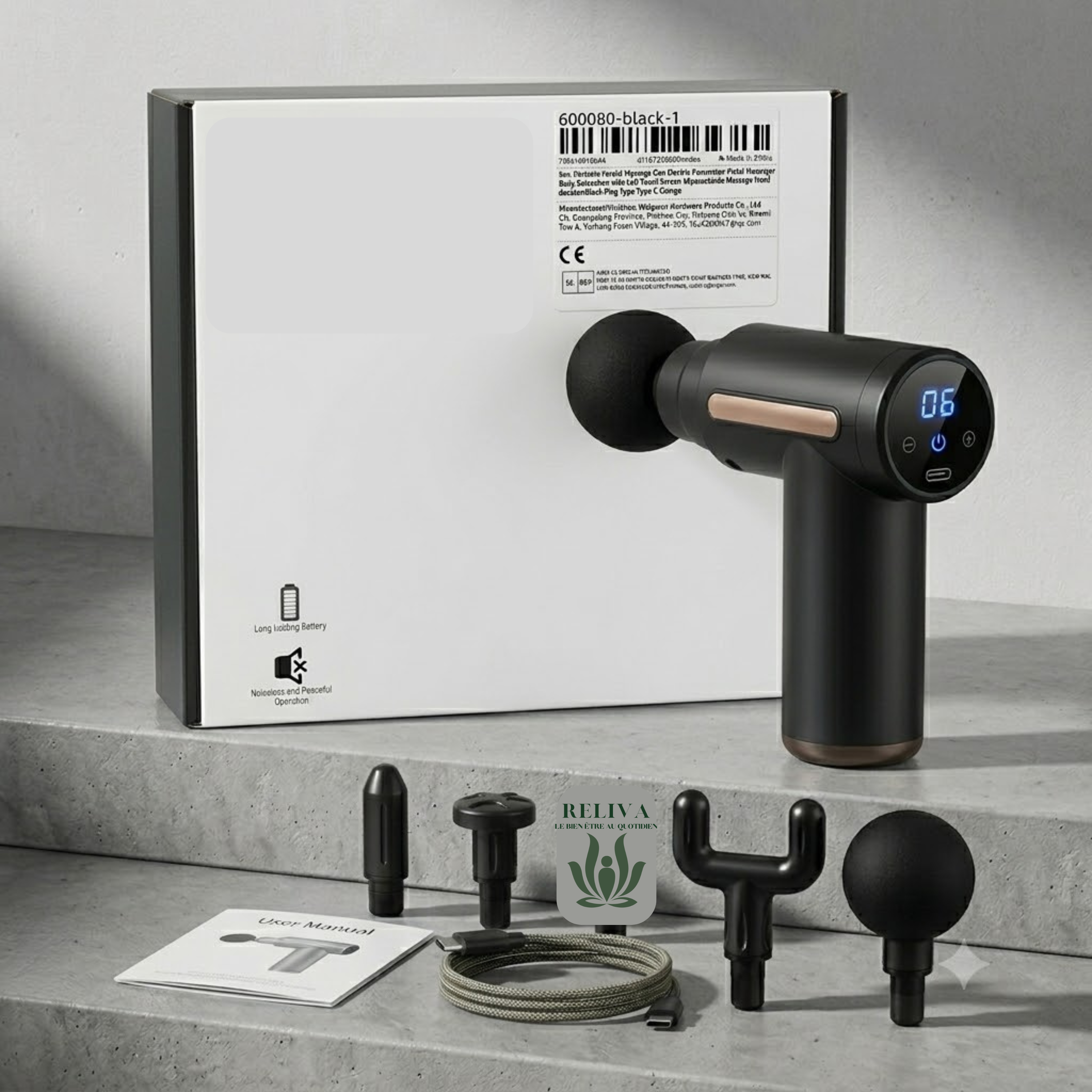 Reliva™ Appareil de Massage à Percussion Senior — Dos, Nuque, Cervicales, Jambes, Bras & Confort Articulaire (Arthrose)