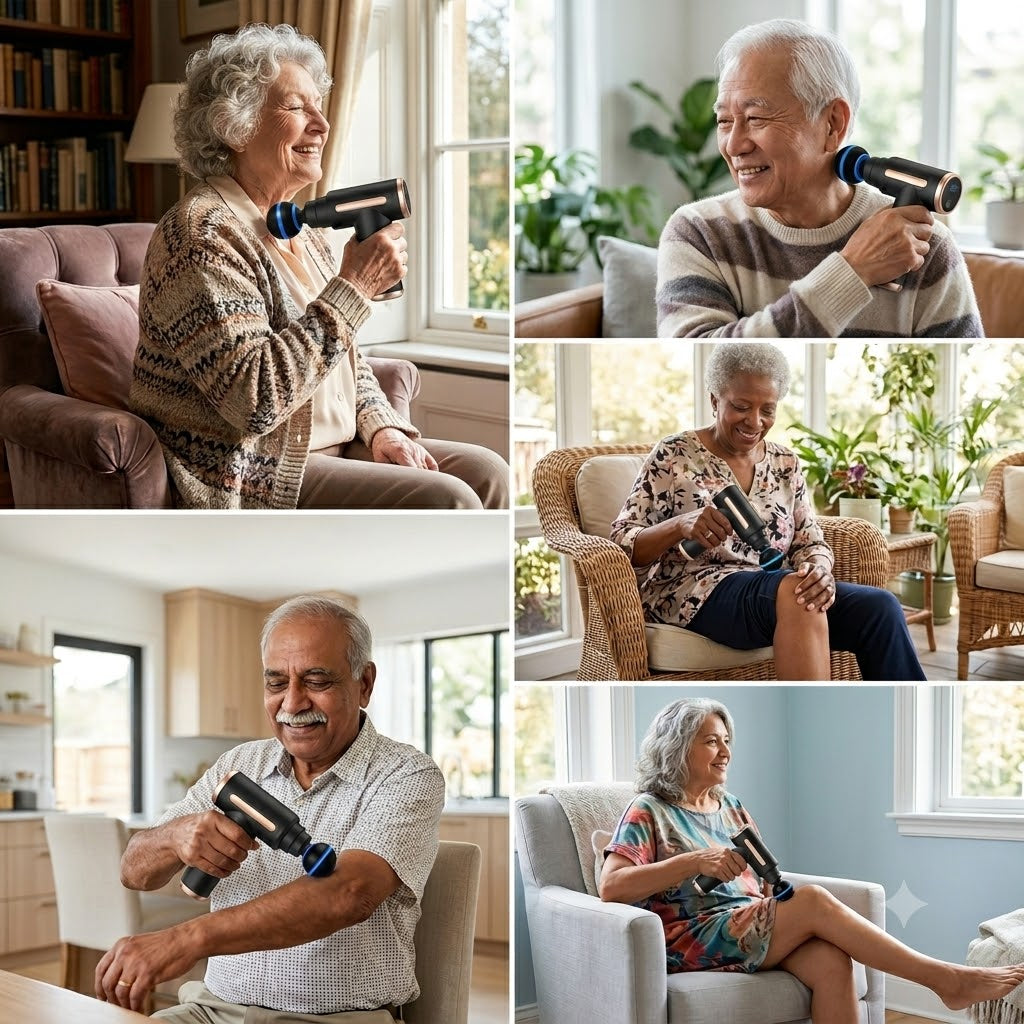 Reliva™ Appareil de Massage à Percussion — Soulage Dos, Nuque & Cervicales | Conçu pour les Seniors